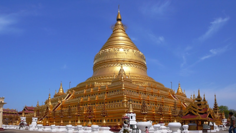 travel destinations, travel, pagoda, bagan, belief, sky, religion, building, gold, nature, spire, built structure, architecture, outdoors, gold colored