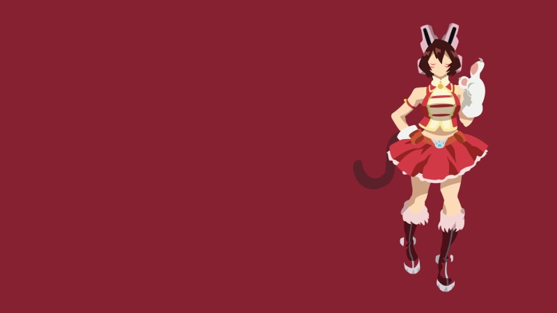 Glove, colored background, Brown Hair, one person, women, garment, motion, Boku no Hero Academia, athlete, Skirt, sport, human arm, red, Anime, My Hero Academia