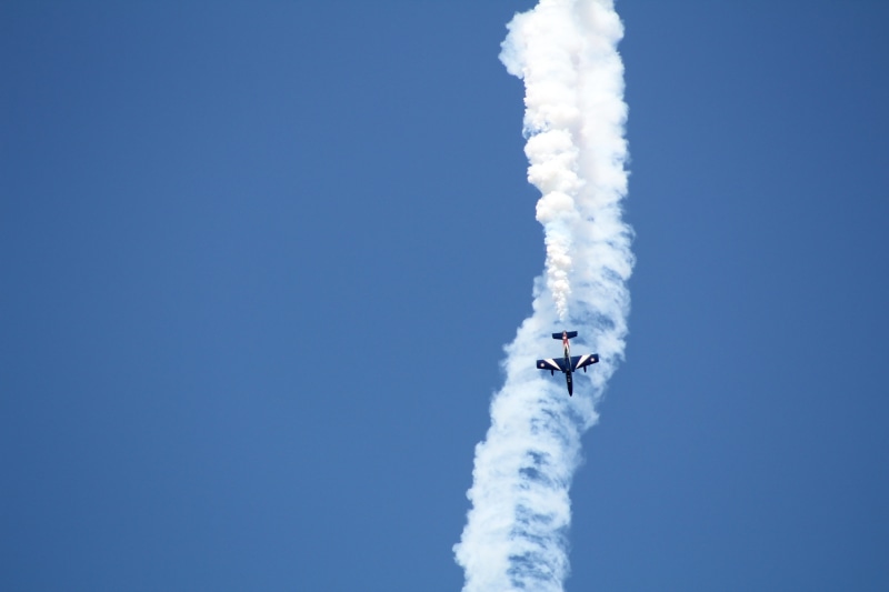 day, nature, on the move, sport, air vehicle, aerospace industry, transportation, mode of transportation, smoke - physical structure, motion, aerobatics