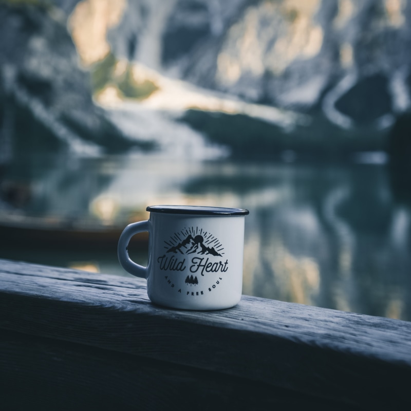 tea cup, braies, restaurant, close-up, wild heart, no people, mug, plank, nature, outdoors, dolomites, hot drink, text, italy, coffee - drink, unesco, day