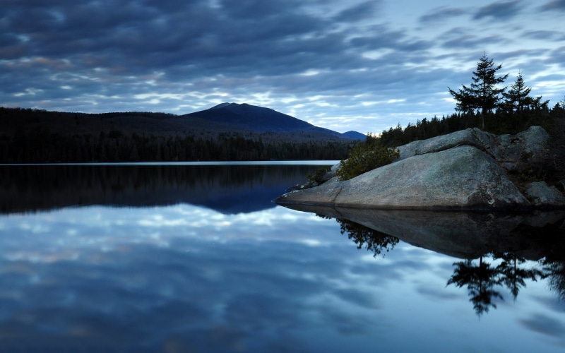 Morning, Forest, Reflection, Lake, Dark, Sky, Water, Clouds, Scenery, Blue, 1080P, Mountains