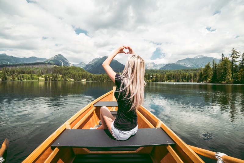 hearts, happy, sitting, lovely, traveling, tranquility, leisure activity, nature, young, couple, symbol, arms raised, date, boats, lake, top, heart, showing