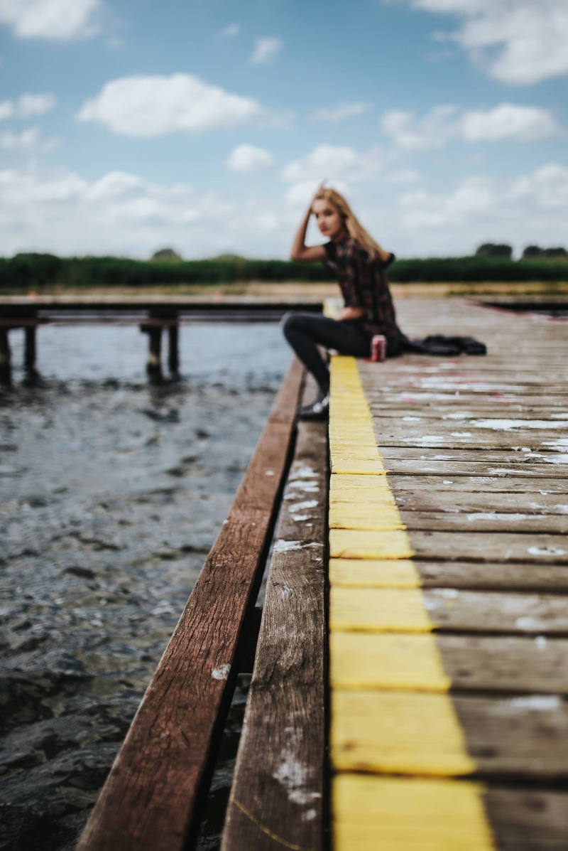 nature, wood - Material, 2K, jetty, Beautiful, females, day, young Adult, people, water, leisure activity, lake, caucasian Ethnicity, wooden pier, sky