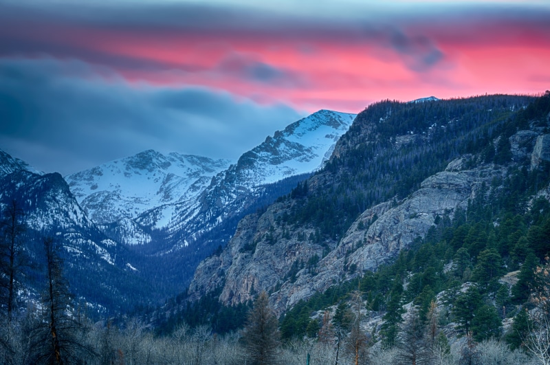 Rocky Mountains, sky, clouds, Sunset, Rocky Mountain National Park, 4K ...