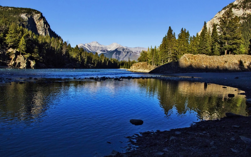 wallpapers, alberta, park, forests, pine, banff, lake, 4K, landscape, national, mountains, nature, hd, trees