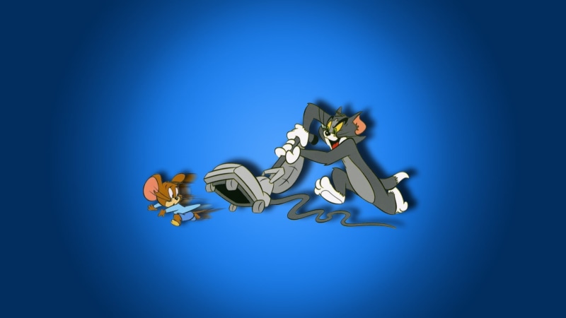 indoors, male likeness, mice, robot, mid-air, cat, studio shot, 1080P, still life, cartoon, toy, colored background, technology, no people, creativity