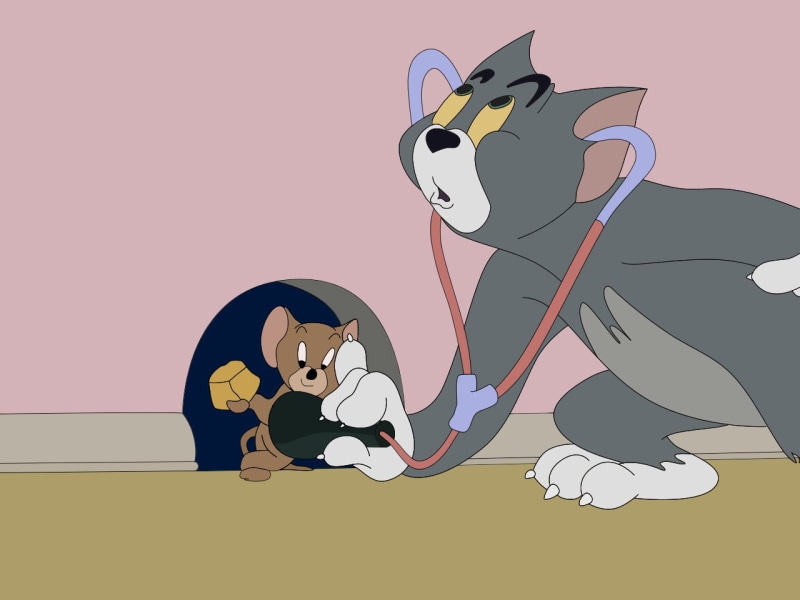 cute, jerry, tomcat, holding, men, animal wildlife, emotion, people, 720P, males, smiling, adult, Cartoons, mammal, scientific, happiness, cartoon, communication