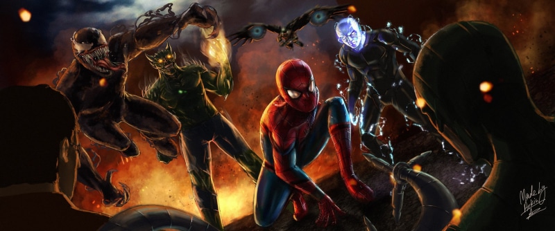 Electro (Marvel Comics), Spider-Man, Venom, Green Goblin, Doctor Octopus, Vulture (Marvel Comics), 2K