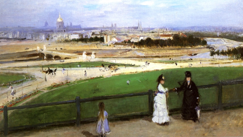 1080P, Edouard Manet, picture, Berthe Morisot. View of Paris from the Trocadero Heights, landscape