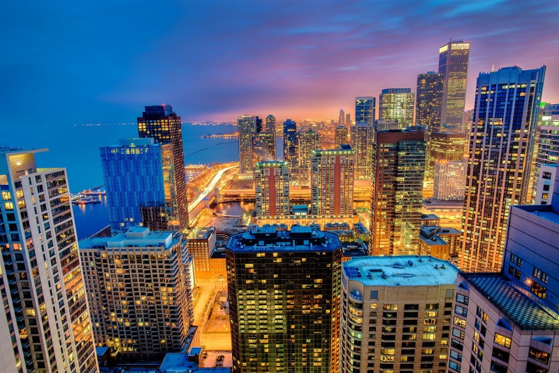 urban Skyline, City Heights, heights, skyscraper, 1080P, dusk, building, built Structure, urban Scene, dawn, famous Place, city building, architecture
