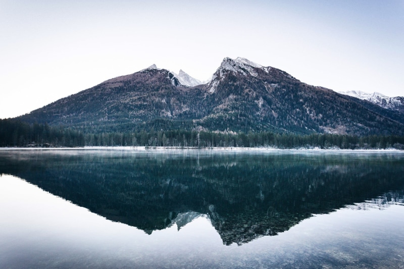 water, outdoors, beauty in nature, scenics - nature, Mount Ararat, no people, reflection, tranquility, snow, winter, non-urban scene, waterfront, mountain range
