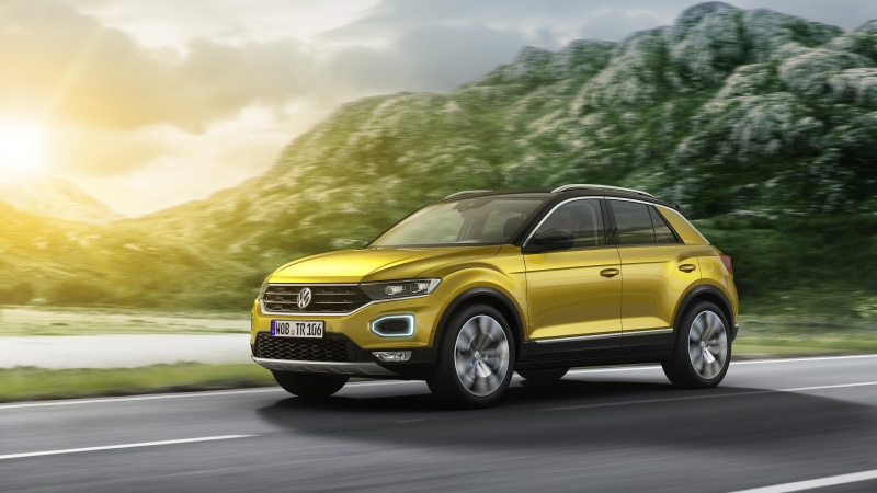 journey, yellow, on the move, motion, road, tree, motor vehicle, Volkswagen T-Roc, nature, Compact SUV, car, plant, land vehicle, transportation, outdoors