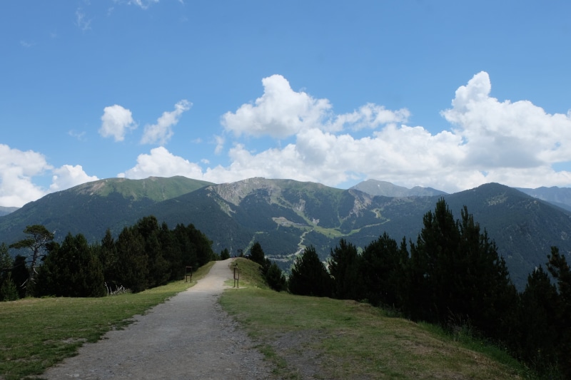 scenics - nature, diminishing perspective, nature, transportation, cloud - sky, non-urban scene, grass, the way forward, viewpoint roc del quer, landscape