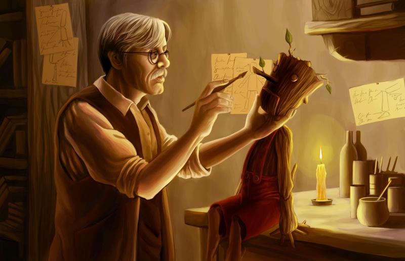 2K, Pinocchio, log, Creator