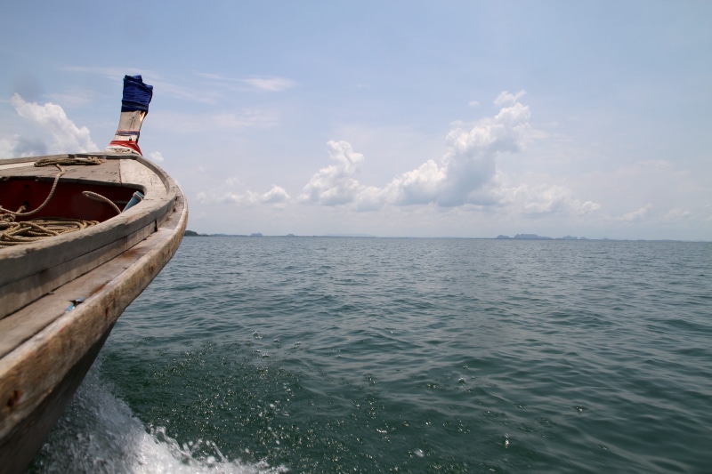 water, sky, cloud - sky, transportation, no people, moored, waterfront, scenics - nature, travel, nature, railay beach, 5K, horizon, ao nang, mode of transportation