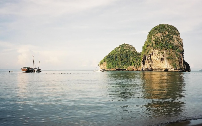 krabi island, 1080P, thailand, island, boats, ocean, 3d and abstract, isl, krabi
