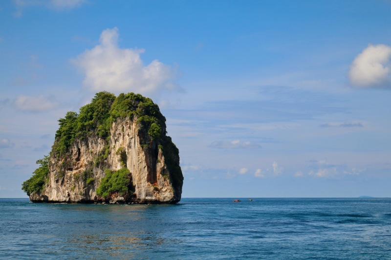 land, cloud - sky, tranquility, no people, phi phi islands, outdoors, blue, aonangtravel, horizon over water, idyllic, tranquil scene, water, rock, 2K