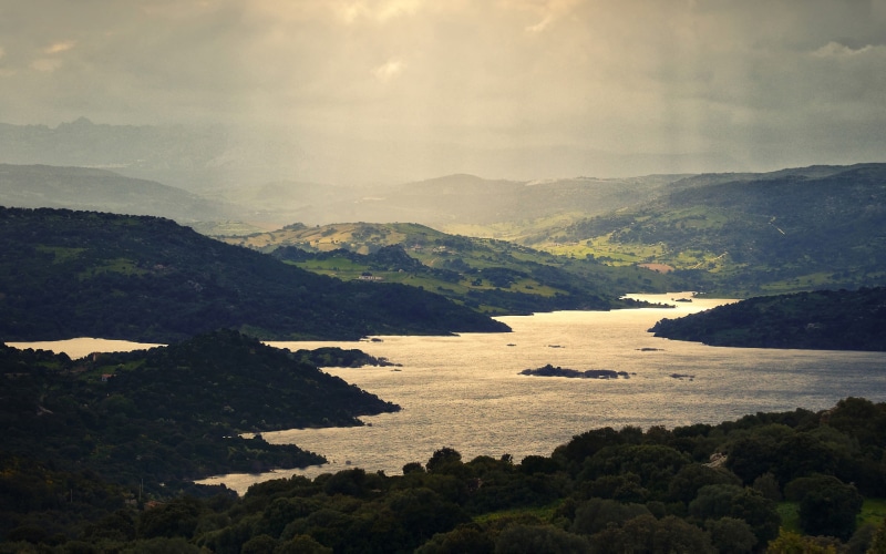 lake, plant, 2K, calm, landscape, sun rays, cloud - sky, nature, tranquility, no people, scenics - nature, body, tranquil scene, beauty in nature, non-urban scene