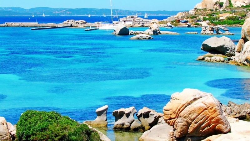 1080P, fragment, brown, sardinia, stone, isle, rocks, boats, nature and landscapes, sunny, coast, lot, maddalena, harbor
