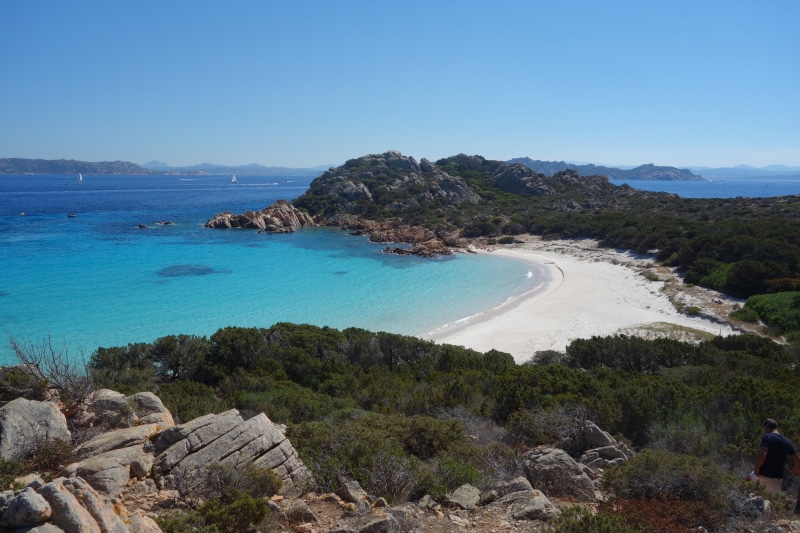 outdoors, tranquility, plant, rock - object, tree, turquoise, beach, sardinia, sky, environment, sea, 4K, bay, rock, nature, land, solid, scenics - nature