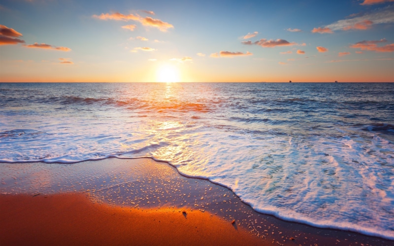 Beautiful, Scenery, Sand, Clouds, Sunset, Sky, 2K, seashore, Sea, Beach, dunes