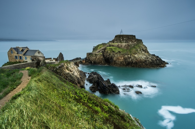 Plougonvelin, seascape, concrete, 4K, beige, Fort de Bertheaume, landscape, Bretagne, daytime, long  exposure, near, pose, Finistère, Brittany, sea, Atlantique