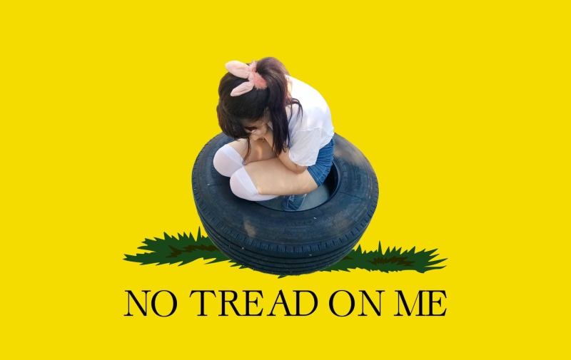 text, one person, communication, studio shot, message, adult, women, effort, shape, Gadsden Flag, indoors, 720P, yellow, young adult, females, colored background