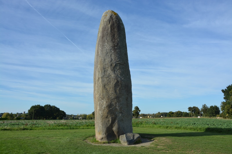 tourist town, environment, cloud - sky, day, history, heritage, tourist, field, grass, tranquility, tranquil scene, plant, scenics - nature, ancient, menhir champ dolent