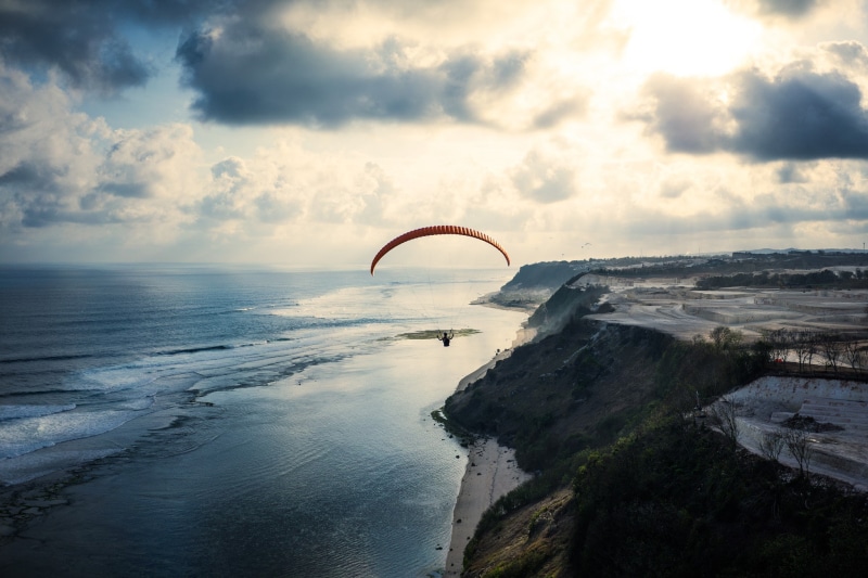 1080P, sport, horizon, trees, real people, flying, mountains, photography, scenics - nature, extreme sports, sky, unrecognizable person, water, cloud - sky