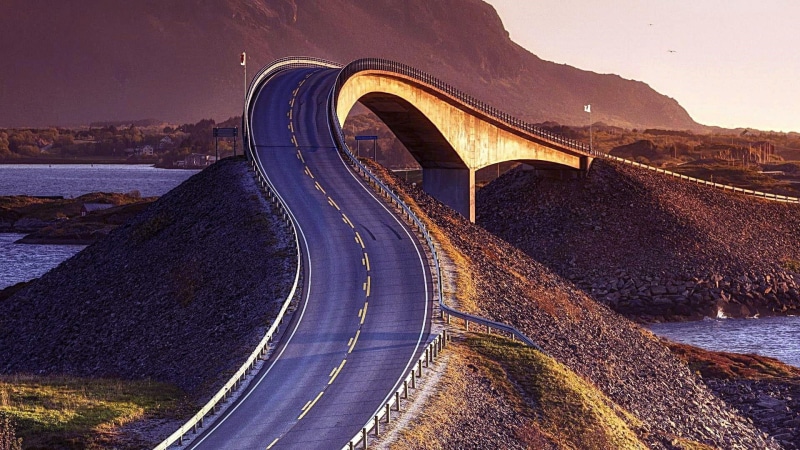 dusk, architecture, road trip, environment, scenics - nature, beauty in nature, sky, built structure, outdoors, highway, norway, no people, travel destinations