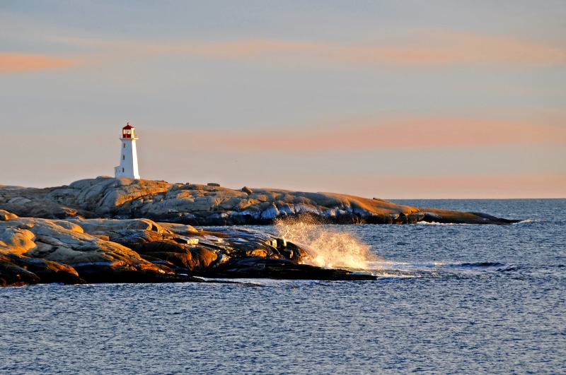 atlantic Ocean, DSC, world, rock - Object, historic, lights, coastline, white, sea, sunset, Peggys Cove, beacon, Nova Scotia, nature, near, daytime, 4K