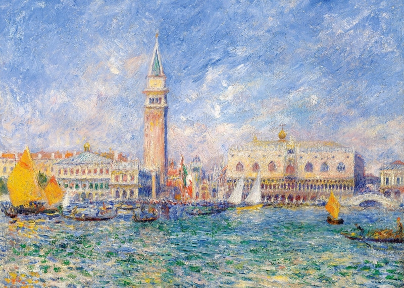picture, home, Italy, channel, the urban landscape, 1080P, The Doges Palace. Venice, Pierre Auguste Renoir, the bell tower