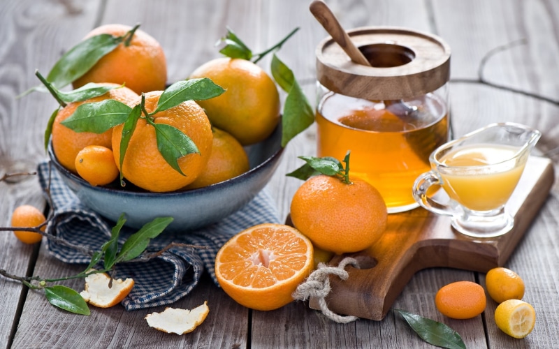 Orange, Juice, Honey, Fruit, Citrus, 1080P, Kumquats