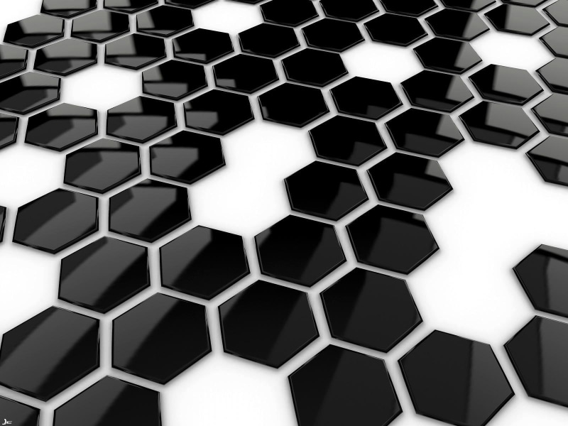 3d and abstract, decor, studded, shape, black, honeycomb, 720P, white