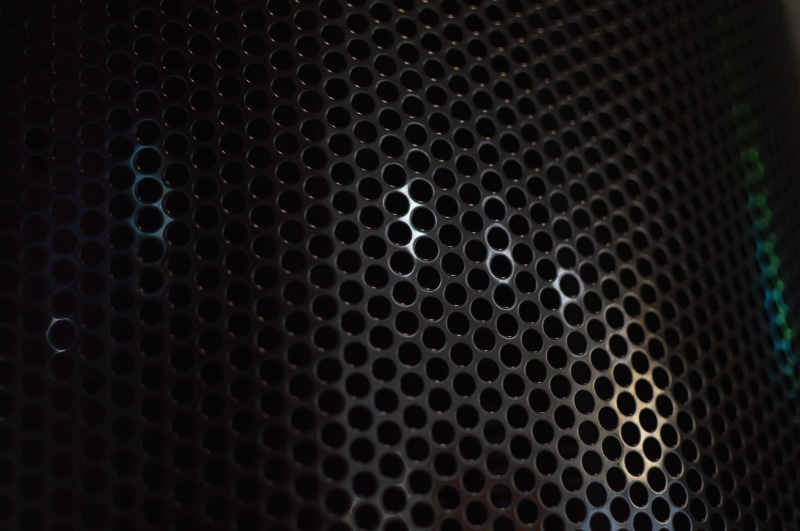 speaker, grate, geometric shape, full frame, honeycomb, textured effect, music, hexagon, dark, textured, no people, hole, arts culture and entertainment