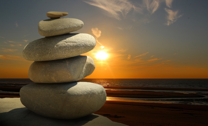 zen, asia, water, stones, horizon over water, balance, nature, material, spiritual, design, graphic, background, patience, seashore, sunset, harmony, spirituality