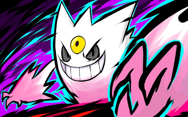 Shiny Mega Gengar, Pokémon, 720P, ishmam, Gengar