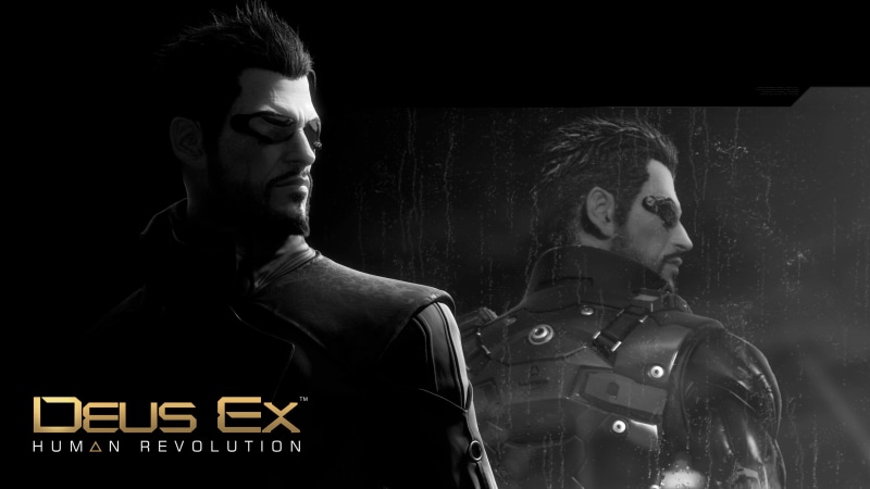 males, standing, video games, mid adult, adult, Deus Ex, casual clothing, Deus Ex: Human Revolution, headshot, indoors, young adult, portrait, front view