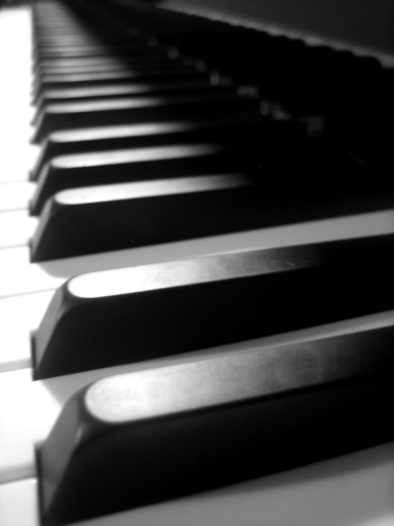 musical Instrument, macro, Silent, music, bw, white, 2K, piano, Perspective, sound, black, black Color, piano Key, arts And Entertainment, classical Music