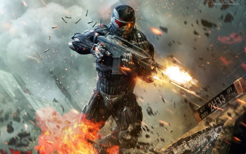 Gun, nanosuit, Action, Crysis, hd, armor, 1080P, art, video, game, games