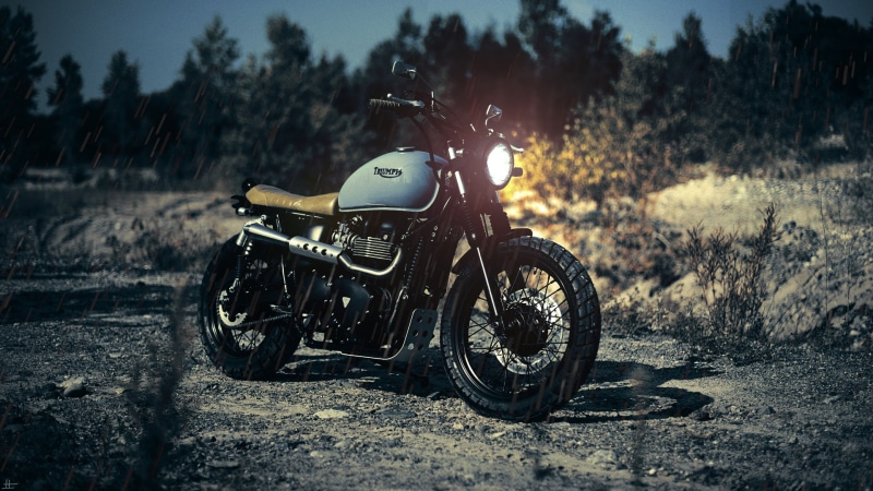 land, extreme sports, Triumph, helmet, nature, motorcycle, land vehicle, transportation, headwear, 1080P, motorcycle racing, mode of transportation, outdoors