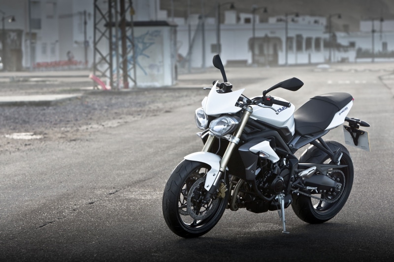 triumph street triple, motorcycle, 1080P, white, side view, Vehicle