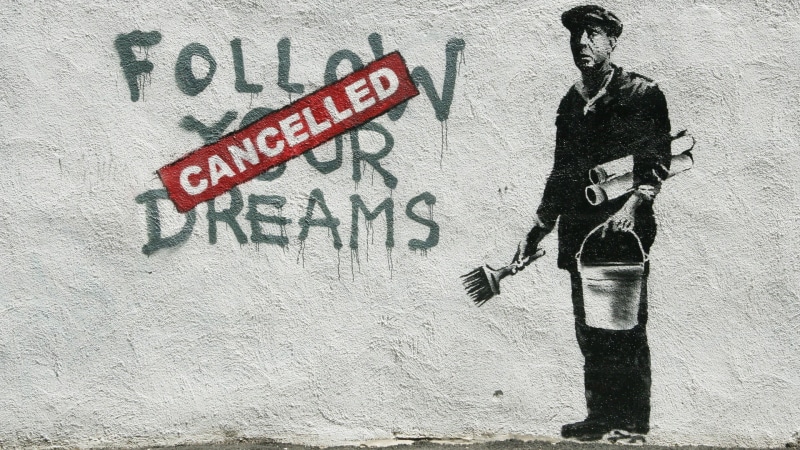 1080P, human representation, wall, text, Banksy, representation, no people, communication, architecture, typography, painting, warning sign, built structure