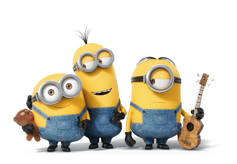 studio shot, plush, humor, yellow, robot, bear, characters, industry, toy, cartoon, machinery, guitar, art and craft, Minions, music, musical equipment