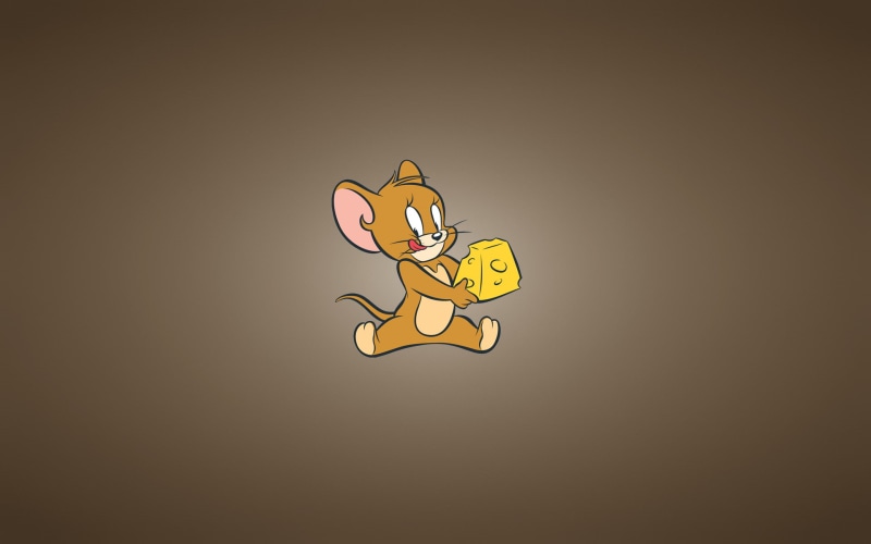 Tom and Jerry, minimalism, mouse, 1080P, cheese