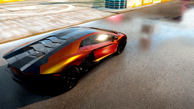 city, no people, high angle view, Lamborghini Aventador, motor vehicle, retro styled, black, aventador, Lamborghini, mode of transportation, day, headlight