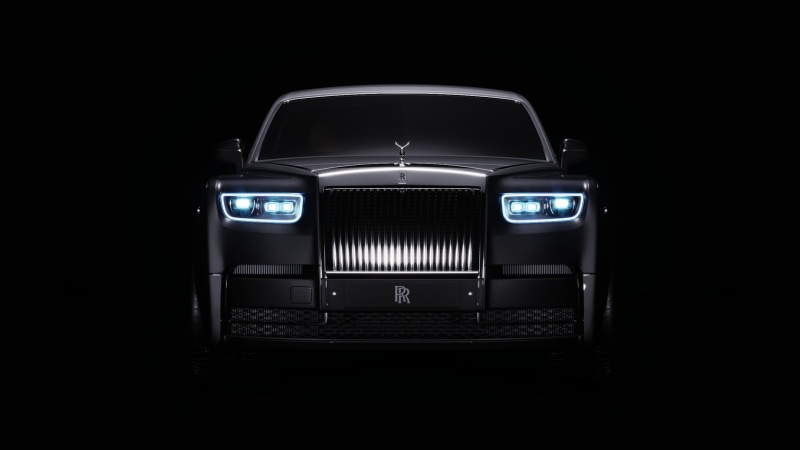 Rolls-Royce Phantom, car, 1080P, black cars, simple background, vehicle, Rolls-Royce