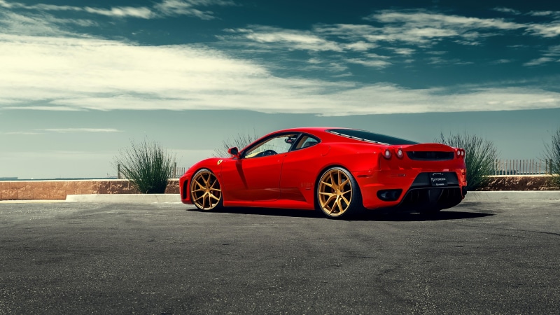 ferrari, car, sports car, performance car, sunlight, supercar, 4K, vehicle, red car, sunny day, luxury vehicle, red, sky, ferrari f430