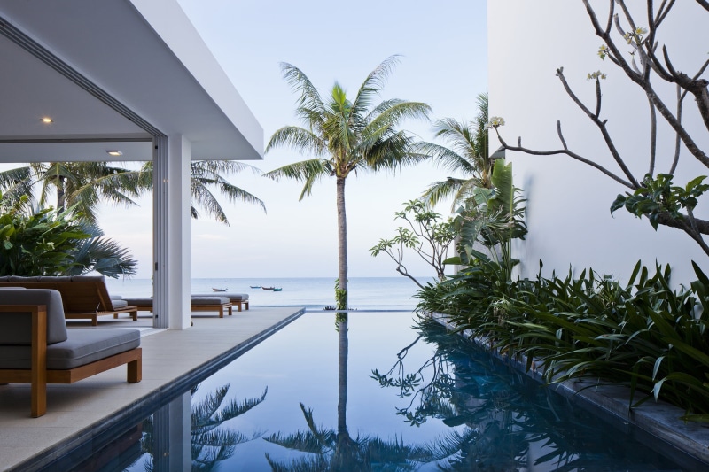 luxury, swimming pool, mansions, architecture, modern, house, palm trees, 1080P
