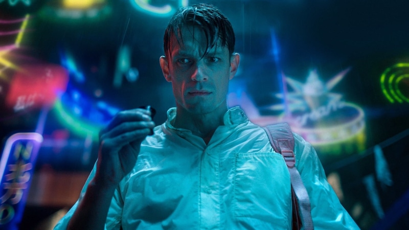 technology, indoors, men, communication, wireless technology, illuminated, adult, Altered Carbon, headshot, scientist, young adult, TV Show, portrait, front view